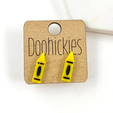 Crayon Acrylic Studs - Back to School Teacher Earring: Green