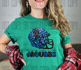 **EXCLUSIVE DESIGN** Blue Springs Jaguars Faux Sequin Spiritwear