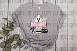 KT01-01 Retro Ghost Customizable T-shirt Pink Banner