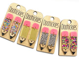 2" Lil' Pencil Acrylic Dangles - Back to School Teacher Earrings: Mirror Gold