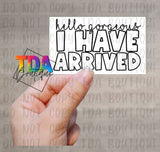 Hello, Gorgeous I Have Arrived | 2.25" x 1.25" | Packaging Sticker | Packing Label | Small Business | Sassy