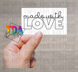 Made With Love | 2.25" x 1.25" | Packaging Sticker | Packing Label | Small Business | Sassy