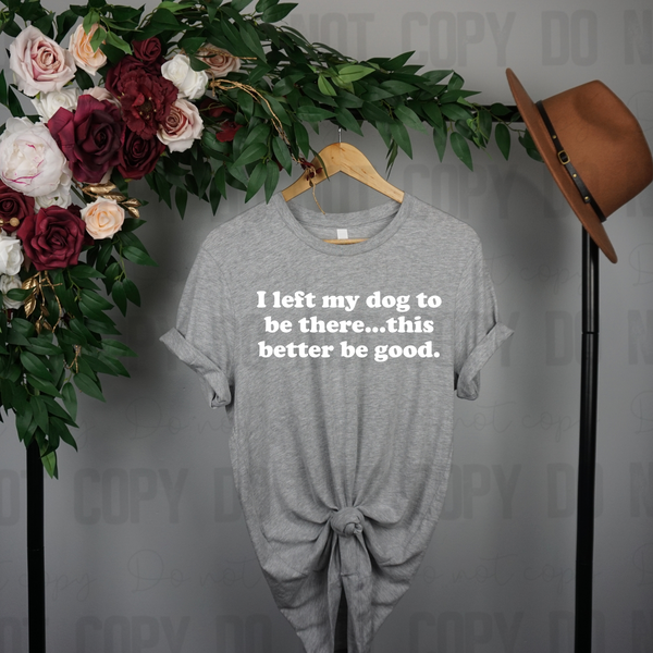 I left my dog to be here Animal Angels Network Tee