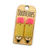 2" Lil' Pencil Acrylic Dangles - Back to School Teacher Earrings: Book Fair Confetti