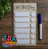 Get Shit Done Dry Erase To Do List TAT 14-21 Business Days