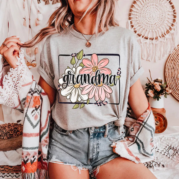 Floral, Boho, Trendy, Flowers, Flower, Spring, Summer, Leopard, Mother's Day ADULT TEE