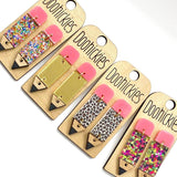 2" Lil' Pencil Acrylic Dangles - Back to School Teacher Earrings: Mirror Gold