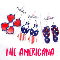 The Americana Mini Acrylic Collection - Patriotic Earrings: Nancy's Tankini