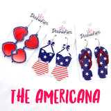 The Americana Mini Acrylic Collection - Patriotic Earrings: Nancy's Tankini