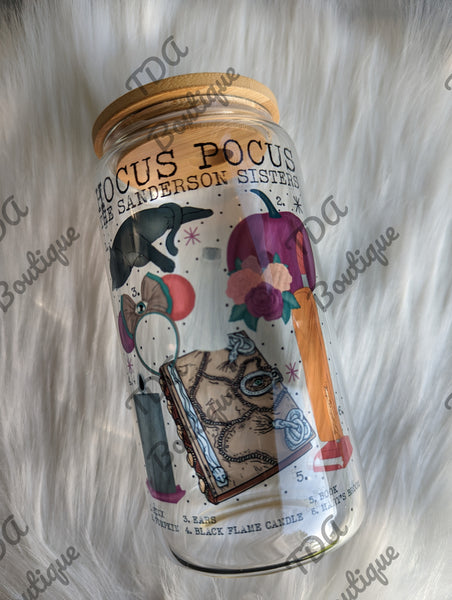 Hocus Pocus Sublimation Glass Jars and Stainless Steel Tumbler – TDA  Boutique